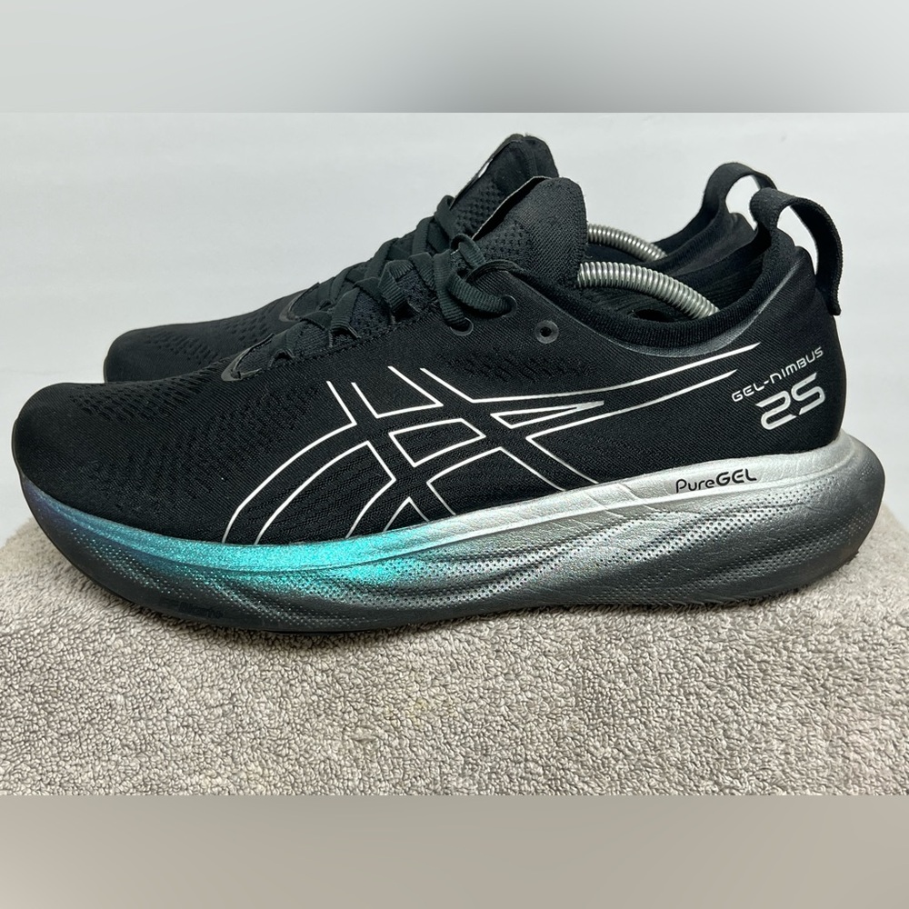 Asics Gel-Nimbus 25 Platinum 1011B616.001 Road Running Shoes Men's Black SIZE 12